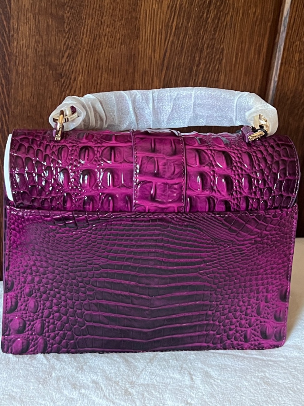 BRAHMIN Hallie in Sugar Plum Small/BRAHMIN Duo Flower Purse Charm Included NWT - Picture 6 of 16